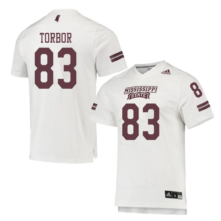 Men #83 Quinton Torbor Mississippi State Bulldogs College Football Jerseys Sale-White - Click Image to Close